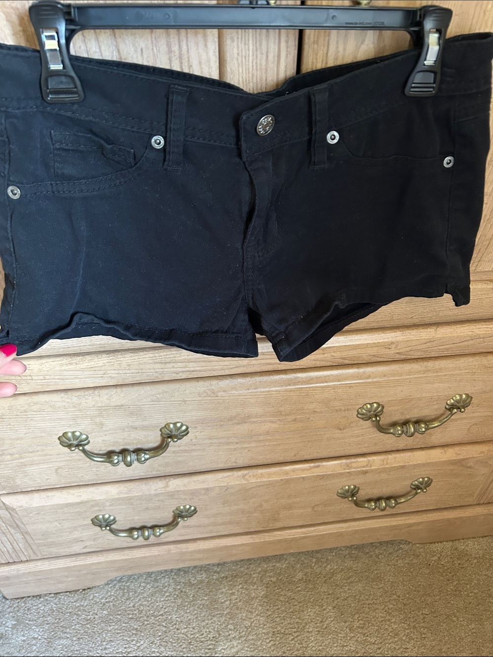 Black Women's Denim Shorts - Classic Low-Rise